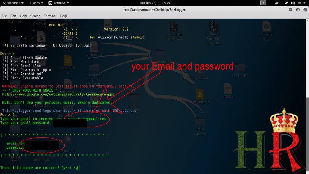 Install Keylogger Through Email